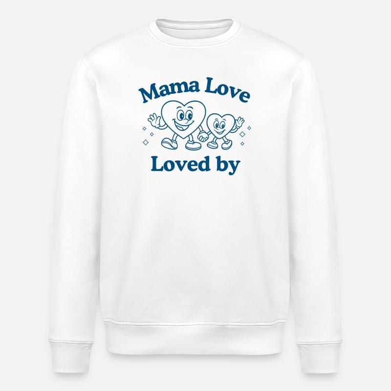 Mama Love Muttertat Personalisiertes Mama Geschenk - Stanley/Stella Unisex Bio-Sweatshirt ROLLER - Weiß