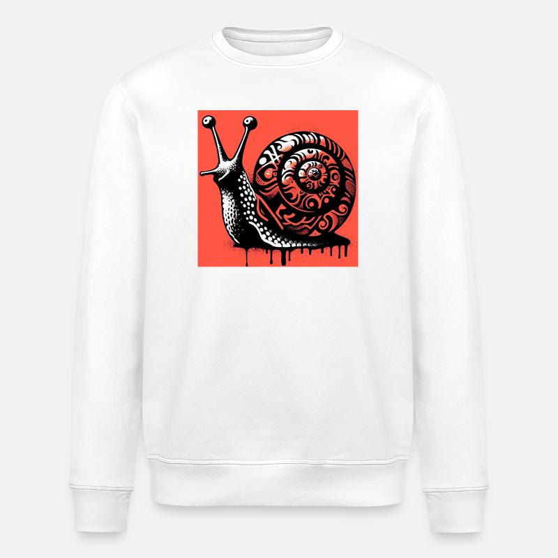 Snail - Stanley/Stella ROLLER Unisex Organic Sweatshirt - white