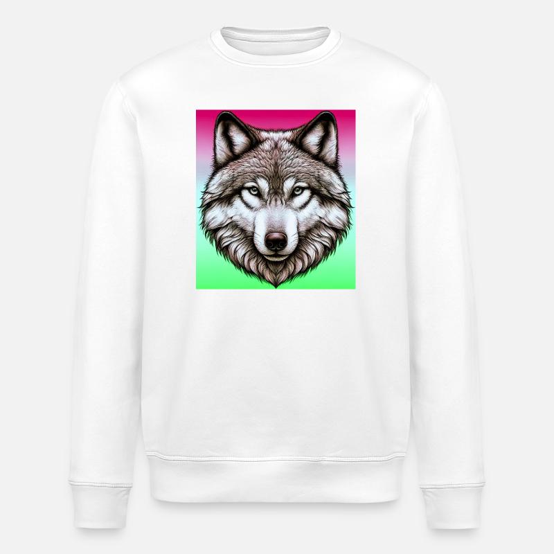 Wolf - Stanley/Stella ROLLER Unisex Organic Sweatshirt - white
