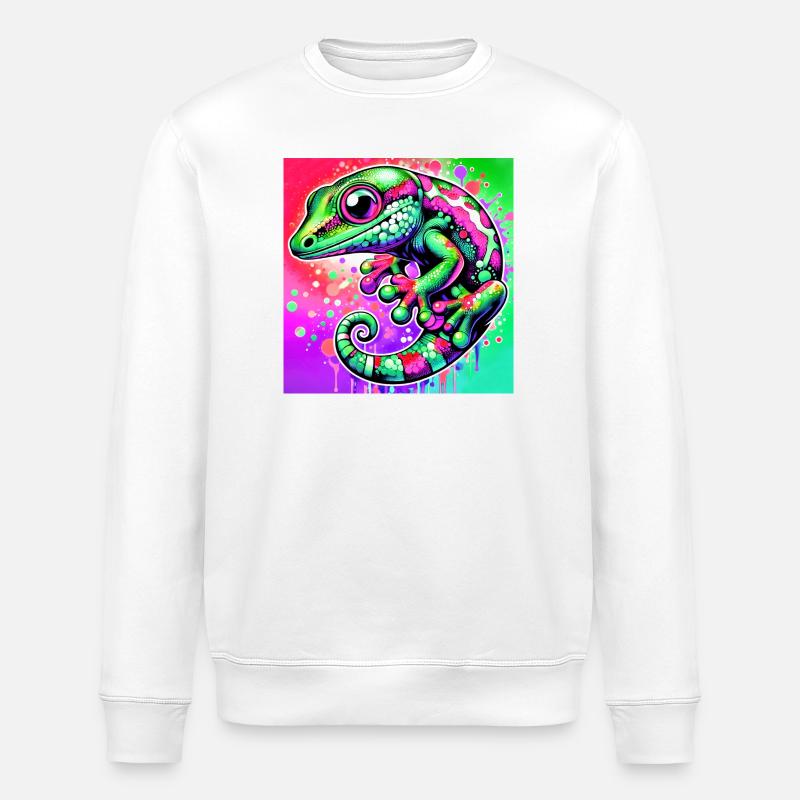 Gecko - Stanley/Stella Unisex Bio-Sweatshirt ROLLER - Weiß