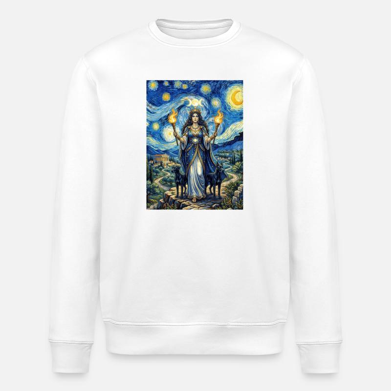 Hecate Starry Night - Stanley/Stella ROLLER Unisex Organic Sweatshirt - white