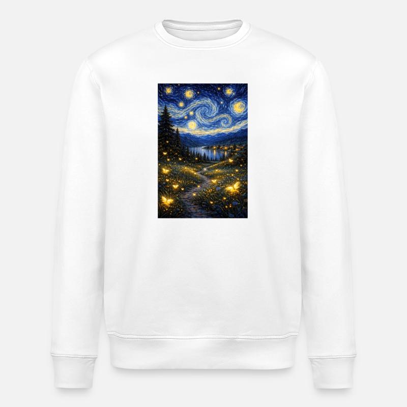 Glühwürmchen Sternennacht - Stanley/Stella Unisex Bio-Sweatshirt ROLLER - Weiß