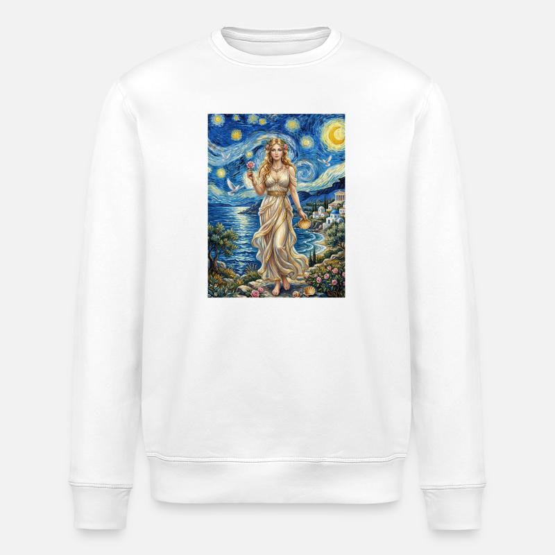 Nuit étoilée d’Aphrodite - Sweat bio ROLLER Stanley/Stella Unisexe - blanc