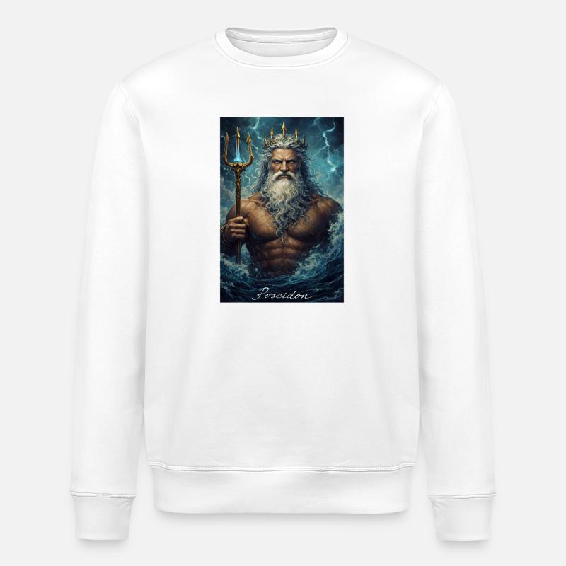 Portrait de Poséidon - Sweat bio ROLLER Stanley/Stella Unisexe - blanc
