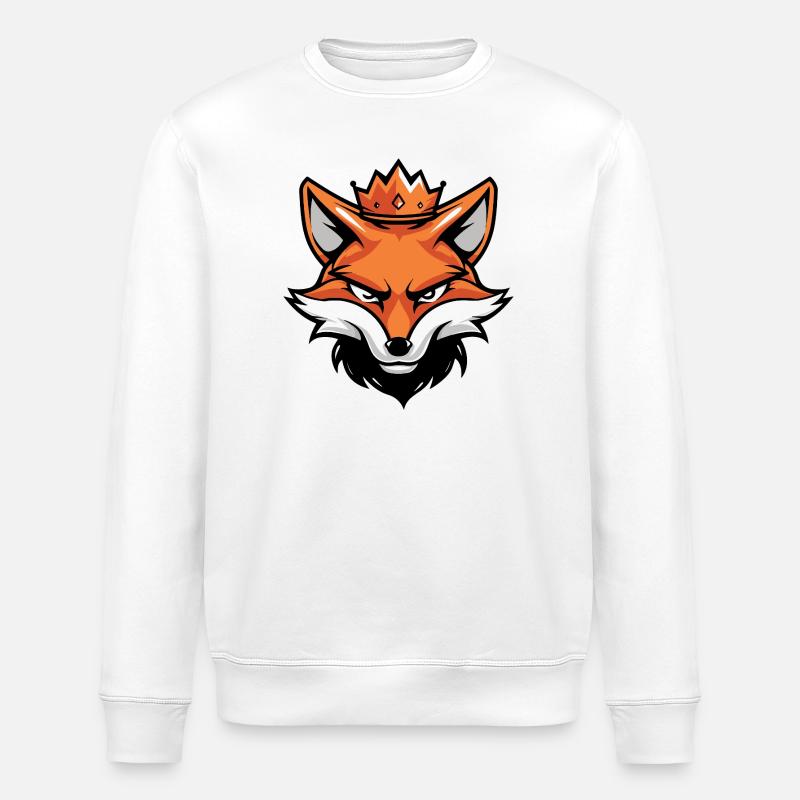 Fox Head Crown - Stanley/Stella ROLLER Unisex Organic Sweatshirt - white