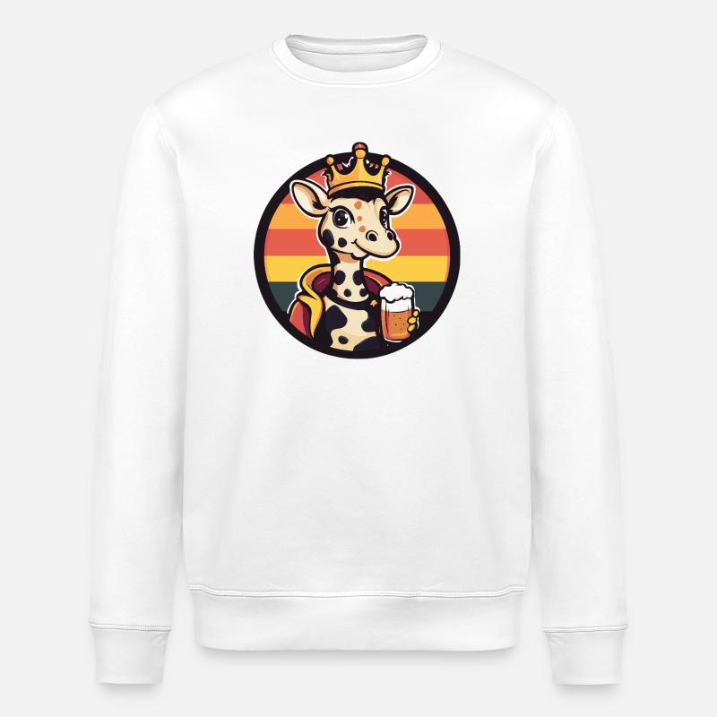 Bière girafe drôle - Sweat bio ROLLER Stanley/Stella Unisexe - blanc