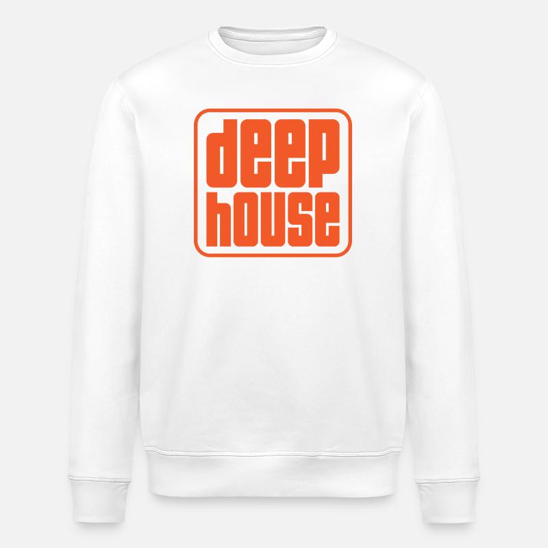 Deep House Retro Bold Logo - Stanley/Stella ROLLER Unisex Organic Sweatshirt - white