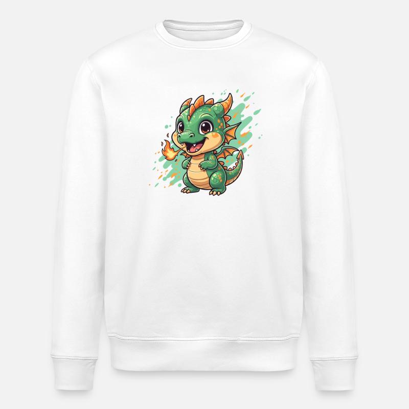 Petit Charme du Dragon de Feu - Sweat bio ROLLER Stanley/Stella Unisexe - blanc