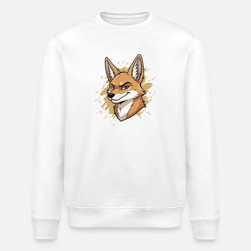 Dessin animé intelligent du Renard - Sweat bio ROLLER Stanley/Stella Unisexe - blanc