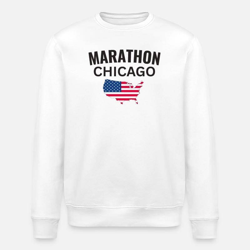 Marathon Chicago - Sweat bio ROLLER Stanley/Stella Unisexe - blanc