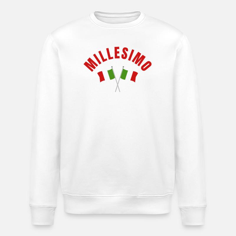 Millesimo Italian Flags Emblem - Stanley/Stella ROLLER Unisex Organic Sweatshirt - white
