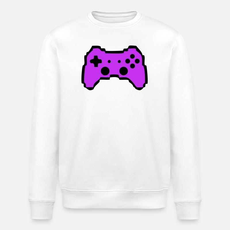 Retro Gamepad Controller Gamer - Stanley/Stella Unisex Bio-Sweatshirt ROLLER - Weiß