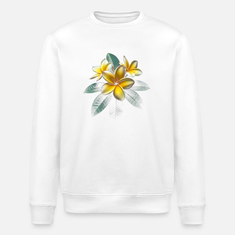 Plumeria-Blume - Stanley/Stella Unisex Bio-Sweatshirt ROLLER - Weiß