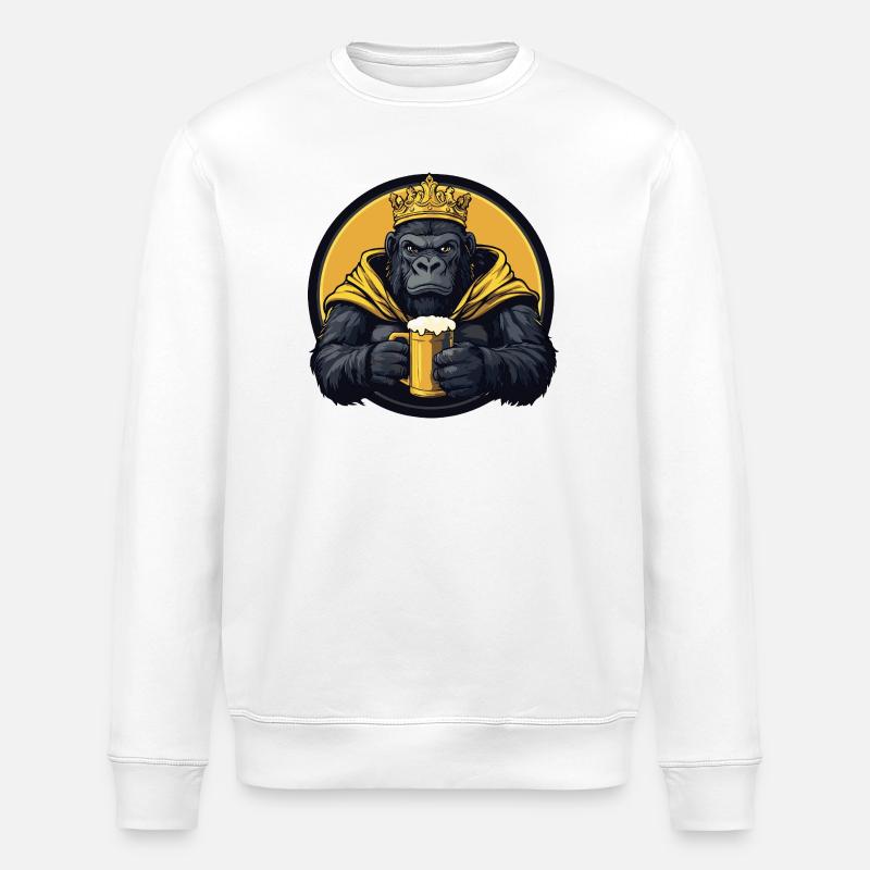 Gorilla Bier Lustig - Stanley/Stella Unisex Bio-Sweatshirt ROLLER - Weiß