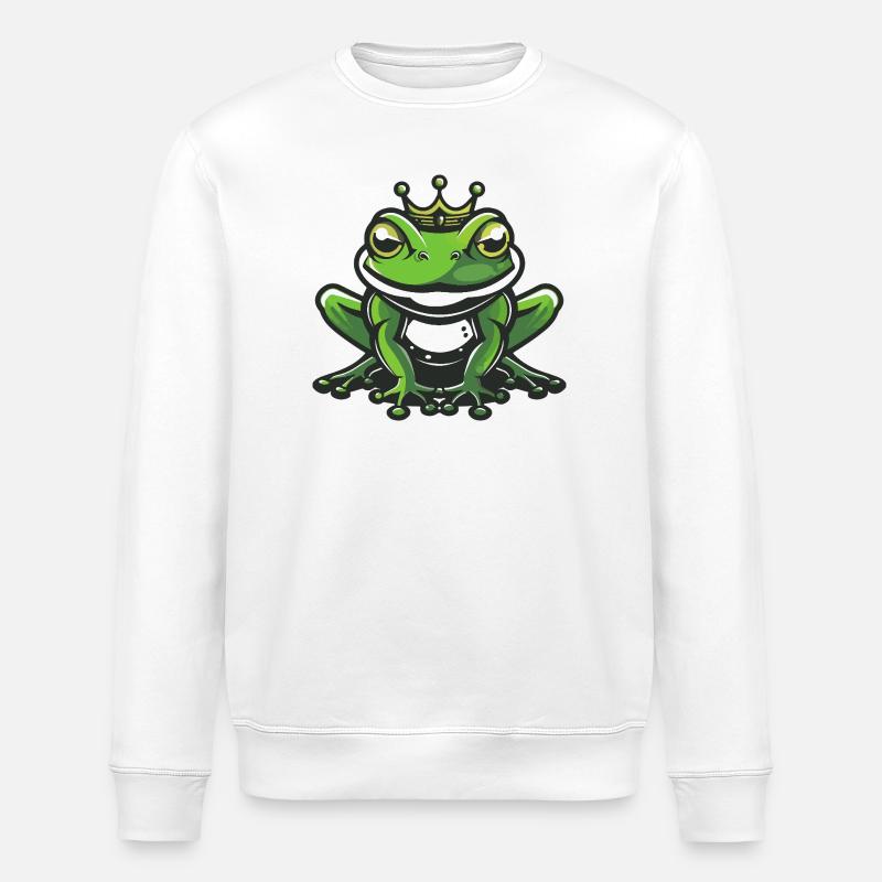 Couronne de tête de grenouille - Sweat bio ROLLER Stanley/Stella Unisexe - blanc