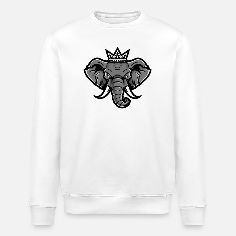 Couronne de tête d’éléphant - Sweat bio ROLLER Stanley/Stella Unisexe - blanc