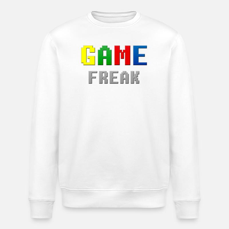 Thème rétro Pixel Game Freak - Sweat bio ROLLER Stanley/Stella Unisexe - blanc