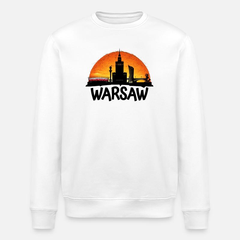 Coucher de soleil sur Varsovie - Sweat bio ROLLER Stanley/Stella Unisexe - blanc