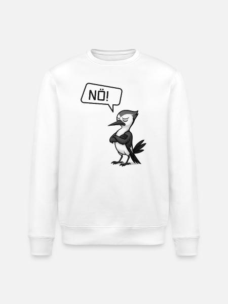 Nö! Specht – Sturer Vogel macht Pause - Stanley/Stella Unisex Bio-Sweatshirt ROLLER - Weiß