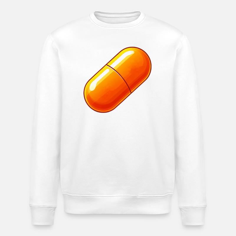 Bitcoin Orange Pille Bewusstseinserweiterung - Stanley/Stella Unisex Bio-Sweatshirt ROLLER - Weiß