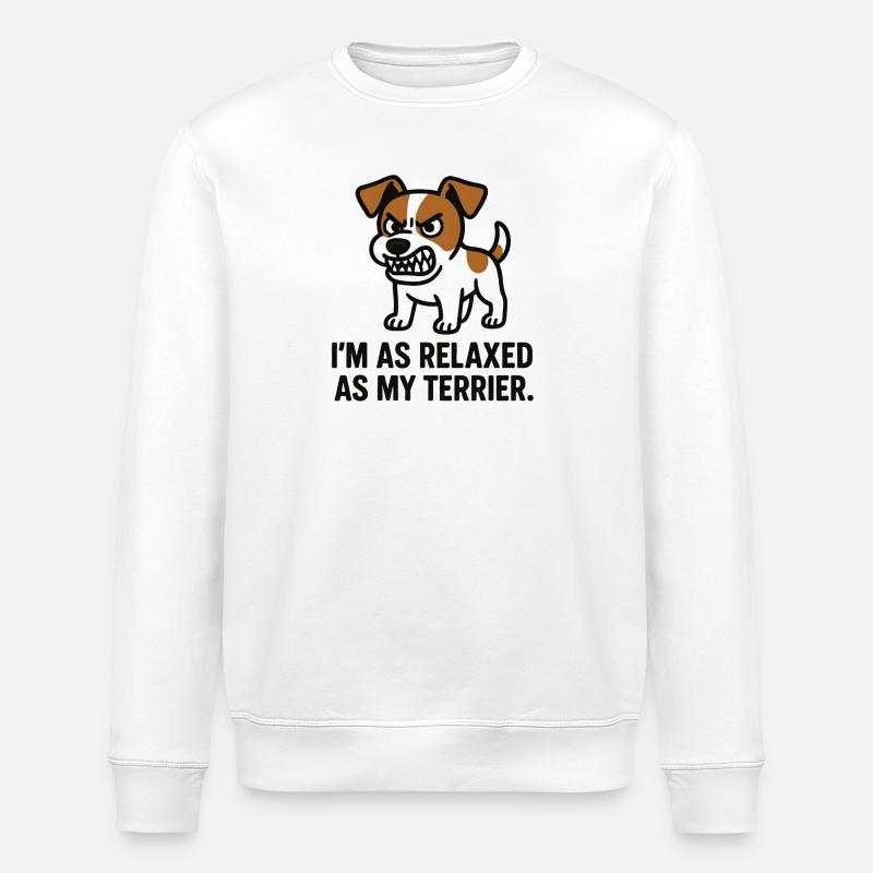 Terrier détendu disant - Sweat bio ROLLER Stanley/Stella Unisexe - blanc
