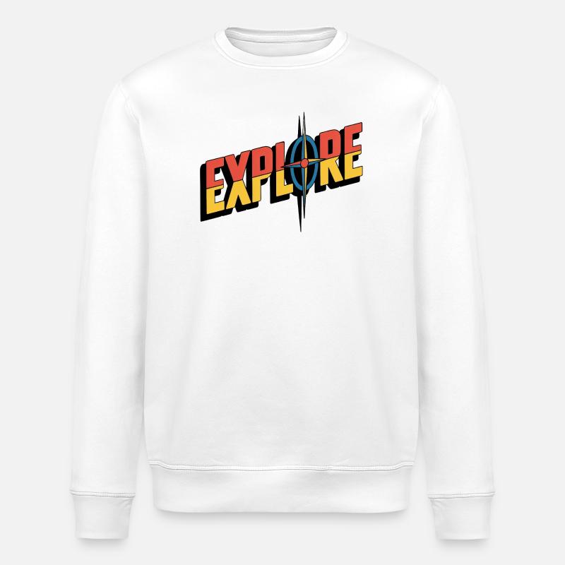 EXPLORE Kompass – Abenteuer Logo - Stanley/Stella Unisex Bio-Sweatshirt ROLLER - Weiß