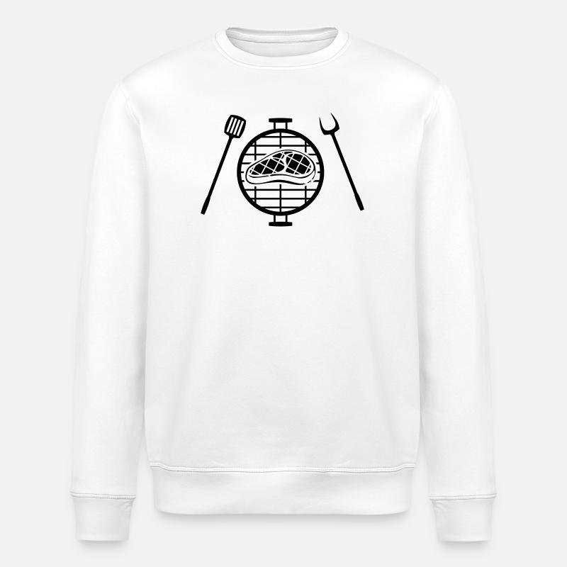 Grill Steak - Stanley/Stella ROLLER Unisex Organic Sweatshirt - white