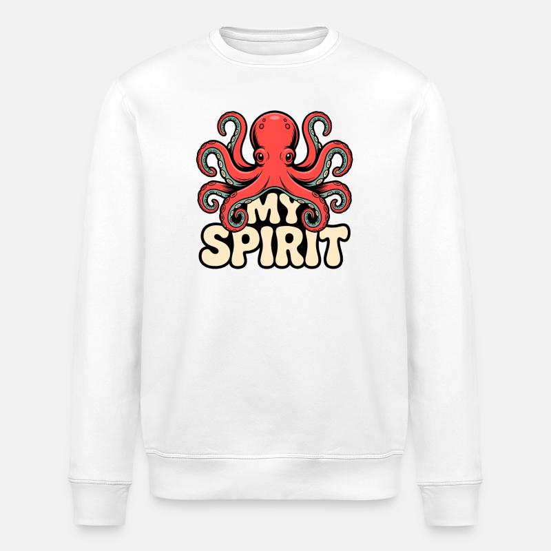 Octopus Vibes - Stanley/Stella ROLLER Unisex Organic Sweatshirt - white