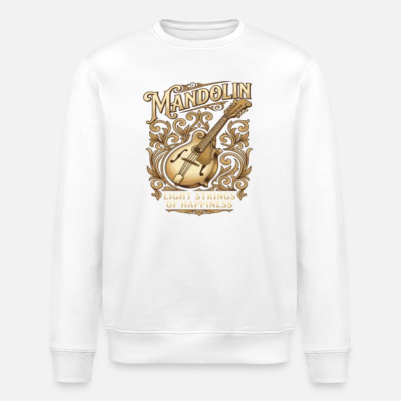 Mandolin Eight Strings of Happiness - Mandoline - Stanley/Stella Unisex Bio-Sweatshirt ROLLER - Weiß