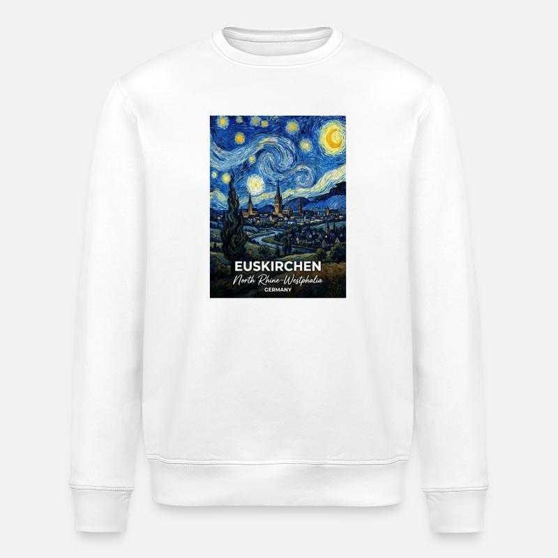 Euskirchen Germany Starry Night - Stanley/Stella ROLLER Unisex Organic Sweatshirt - white