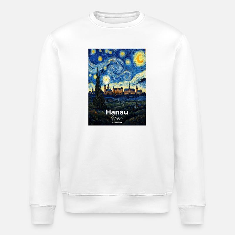 Hanau Germany Starry Night - Stanley/Stella ROLLER Unisex Organic Sweatshirt - white
