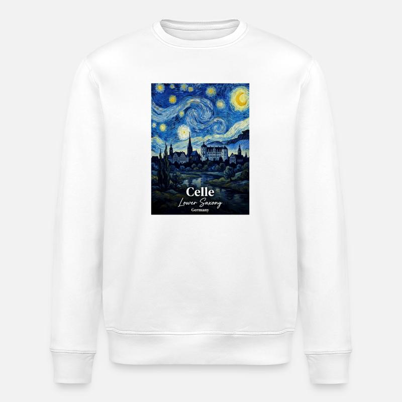 Celle Germany Starry Night - Stanley/Stella ROLLER Unisex Organic Sweatshirt - white