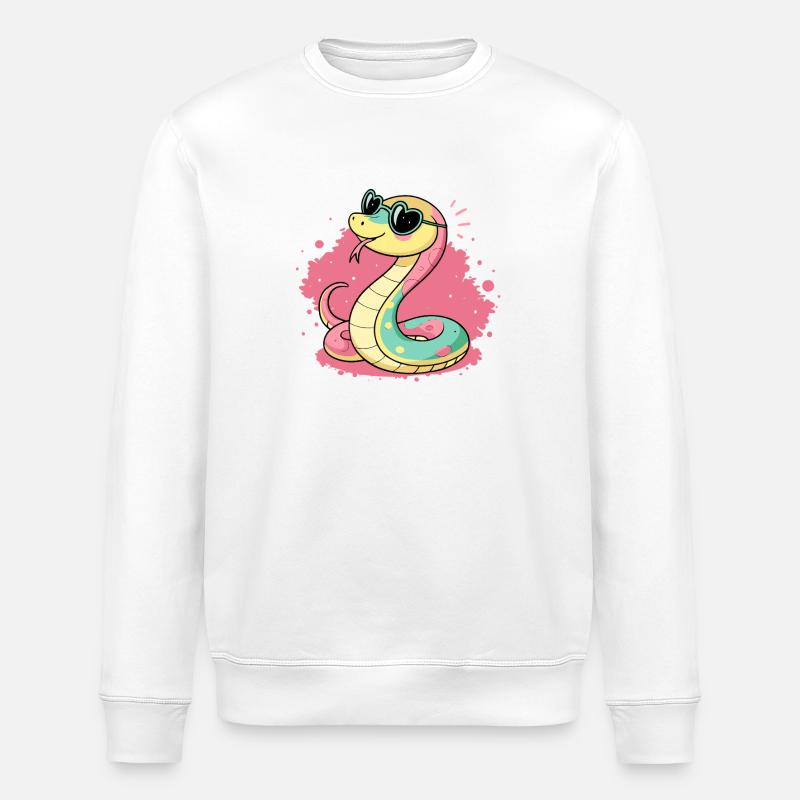 Pastel Cobra Rose Sonnenbrille - Stanley/Stella Unisex Bio-Sweatshirt ROLLER - Weiß