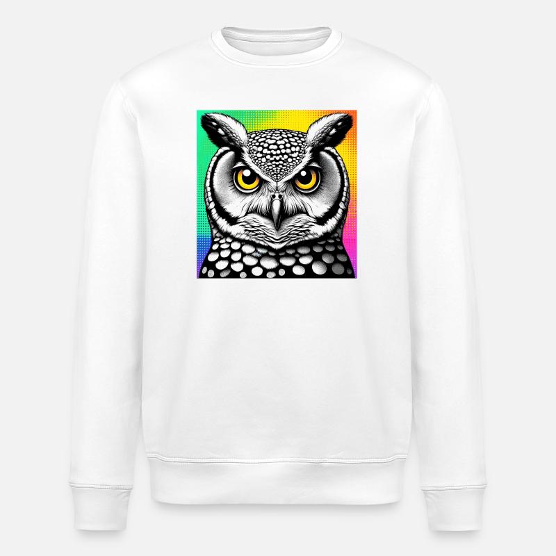 owl - Stanley/Stella ROLLER Unisex Organic Sweatshirt - white