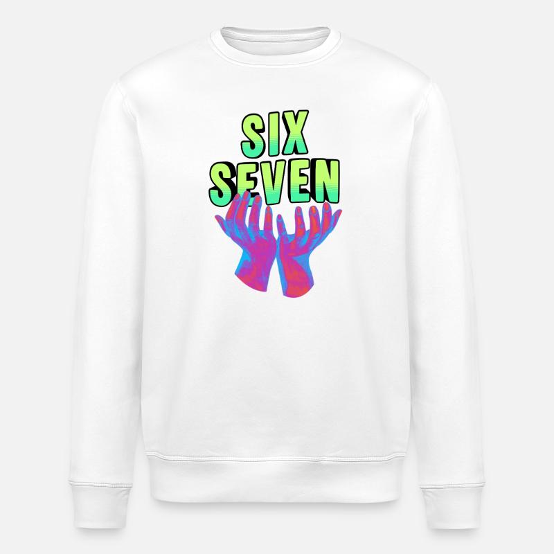 Six seven Meme 67 - Stanley/Stella ROLLER Unisex Organic Sweatshirt - white