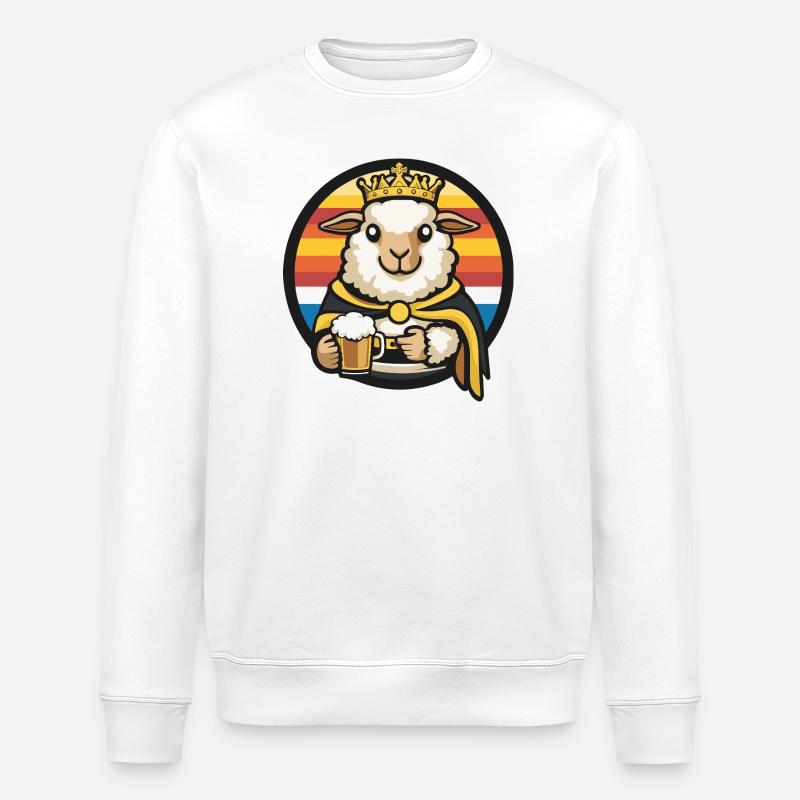 Schaf Bier Lustig - Stanley/Stella Unisex Bio-Sweatshirt ROLLER - Weiß