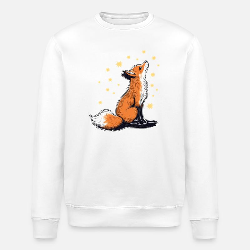 Renard et étoiles - Sweat bio ROLLER Stanley/Stella Unisexe - blanc