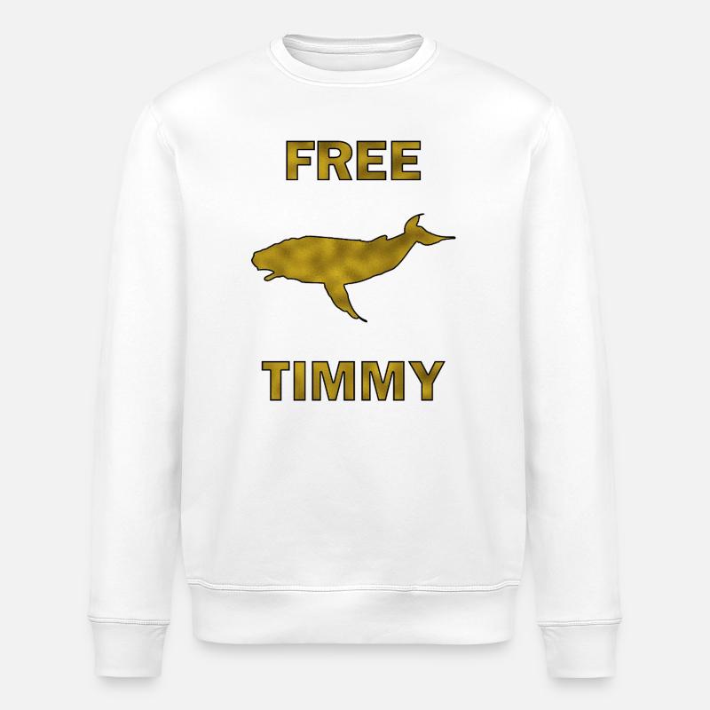 Buckelwal  Timmy - Stanley/Stella Unisex Bio-Sweatshirt ROLLER - Weiß