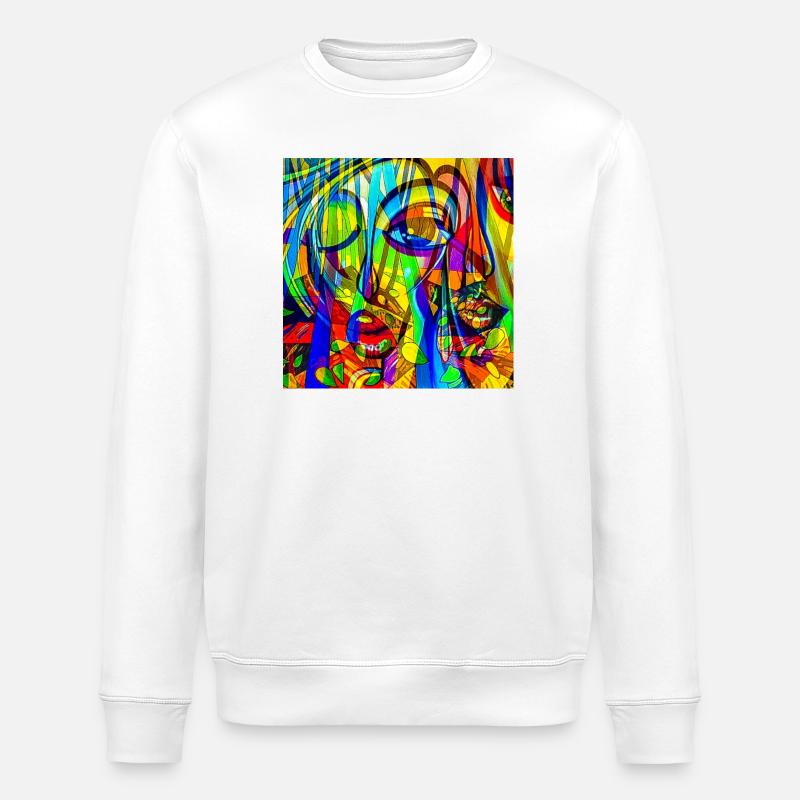 Farbmuster Face-Abstract - Stanley/Stella Unisex Bio-Sweatshirt ROLLER - Weiß