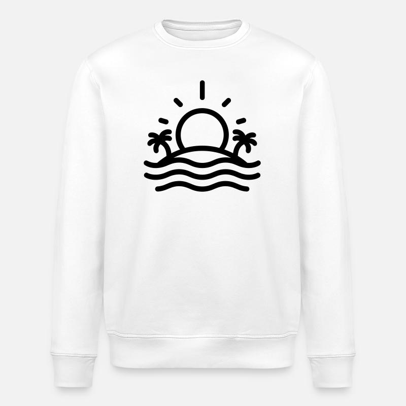 Soleil plage - Sweat bio ROLLER Stanley/Stella Unisexe - blanc