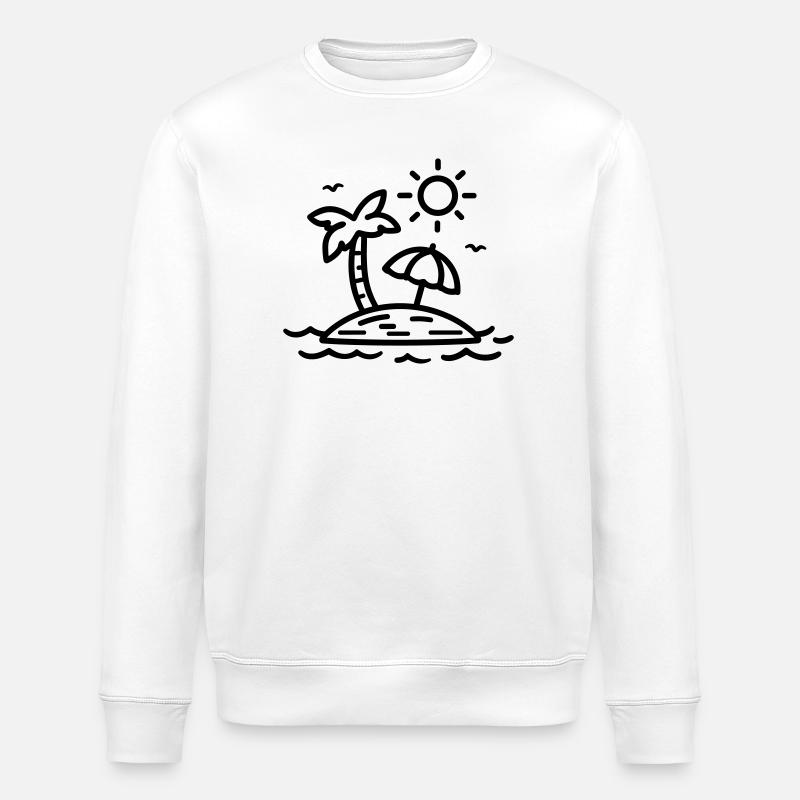 beach - Stanley/Stella ROLLER Unisex Organic Sweatshirt - white