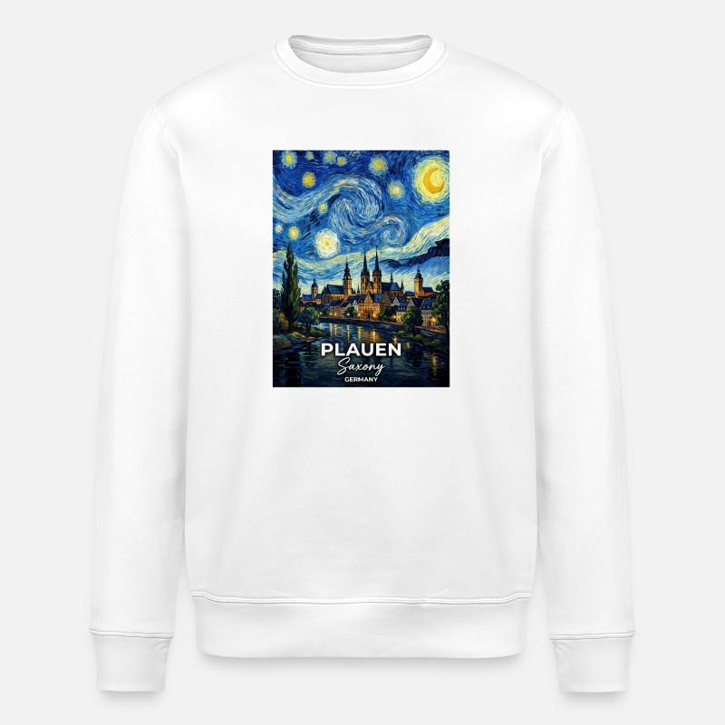 Plauen Germany Sternennacht - Stanley/Stella Unisex Bio-Sweatshirt ROLLER - Weiß