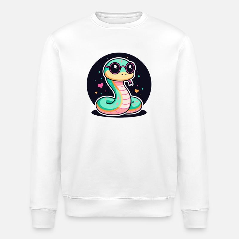 Pastell-Schlangen-Gläser - Stanley/Stella Unisex Bio-Sweatshirt ROLLER - Weiß