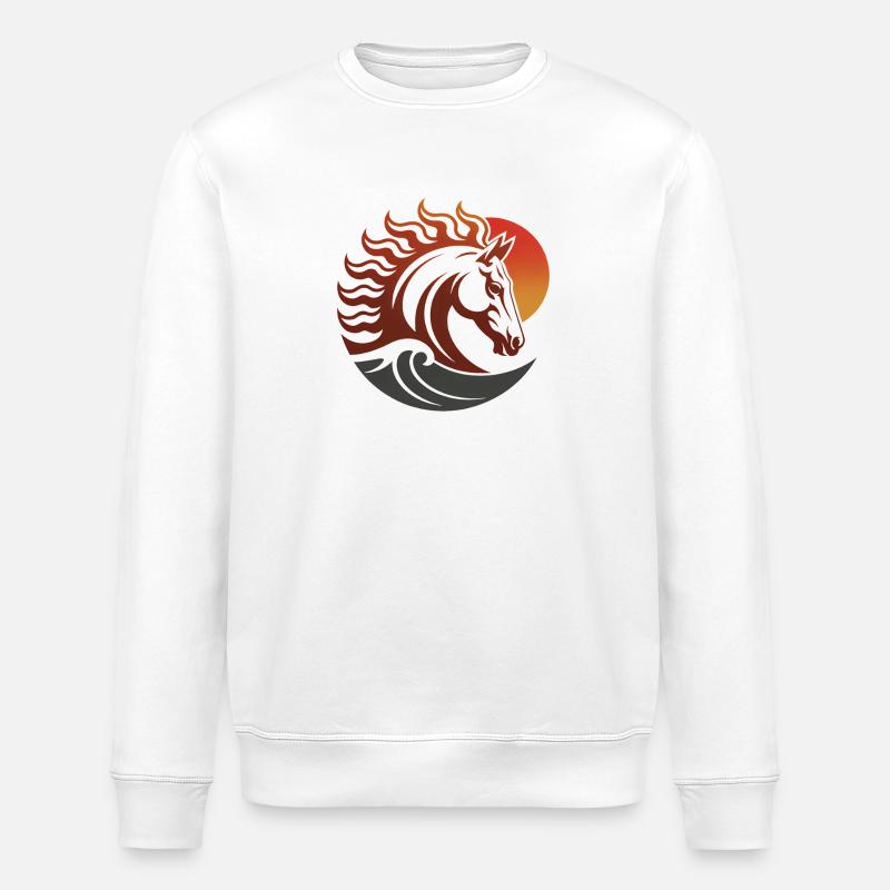 Zodiaque du Cheval de Feu Japonais - Sweat bio ROLLER Stanley/Stella Unisexe - blanc