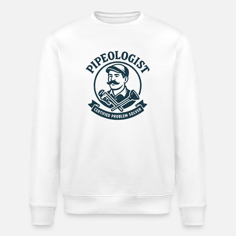 Rohr-Experte | Klempner Problemlöser - Stanley/Stella Unisex Bio-Sweatshirt ROLLER - Weiß