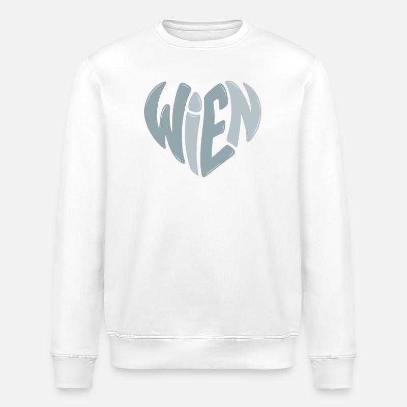 Cœur graffiti de Vienne - Sweat bio ROLLER Stanley/Stella Unisexe - blanc