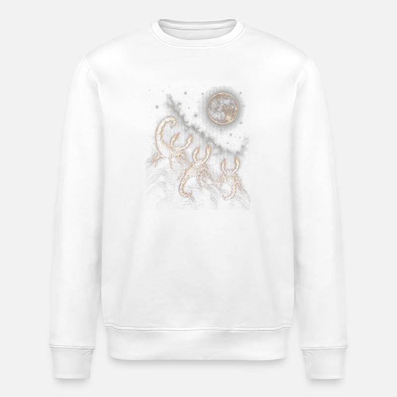 Moonlit Night Scorpios - Stanley/Stella ROLLER Unisex Organic Sweatshirt - white