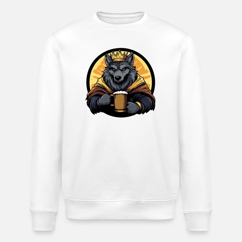 Wolf Bier Lustig - Stanley/Stella Unisex Bio-Sweatshirt ROLLER - Weiß