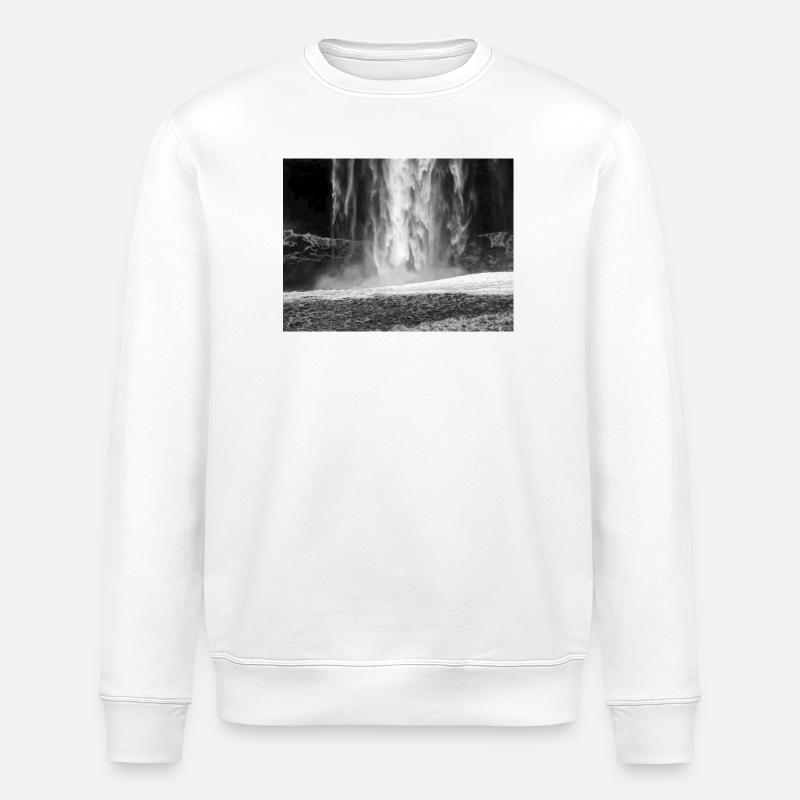 Monochrome Waterfall Mist - Stanley/Stella ROLLER Unisex Organic Sweatshirt - white
