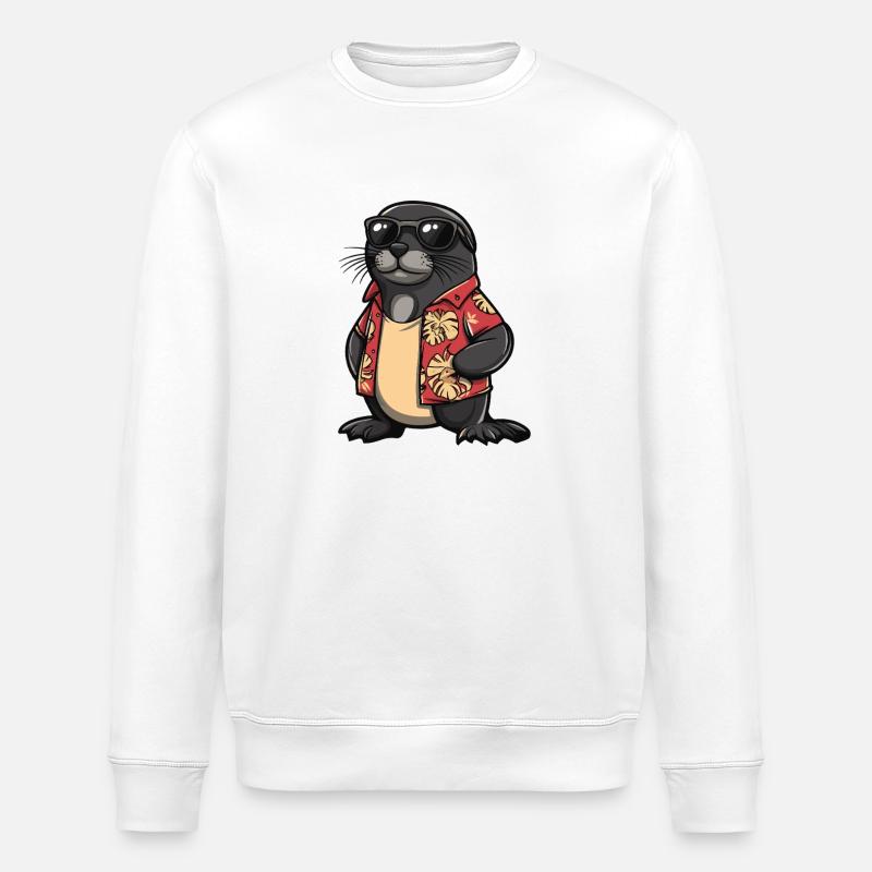 Vacances de Seal Comic - Sweat bio ROLLER Stanley/Stella Unisexe - blanc